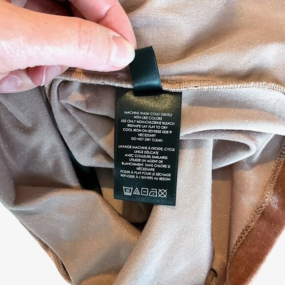 Anthropologie Open Back Top Pink Velvet Size S Strappy Long Sleeve Bows Evening - Picture 8 of 9